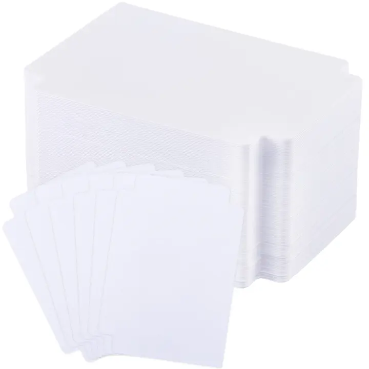 100-Pack Frosted Plastic Card Dividers — White Tabs for TCG (2.7 x 3.8 in)