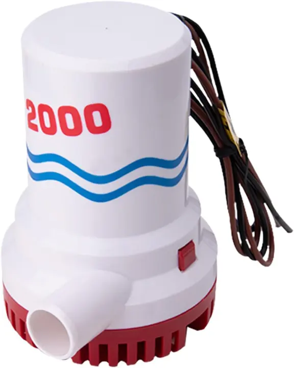 12V 2000GPH Submersible Bilge Pump — Marine Water Pump (Non-Automatic)