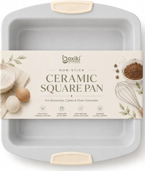 12x10 Ceramic Nonstick Square Cake Pan — Oven-Safe Baking Pan