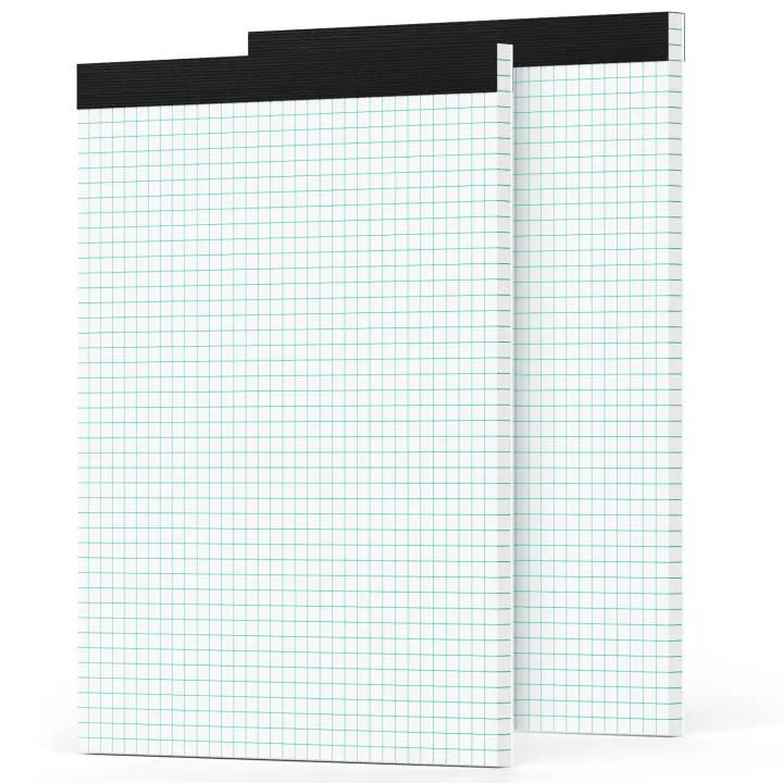 2-Pack 8.5 x 11 4x4 Graph Paper Pads — 70 GSM, 30 Sheets Each