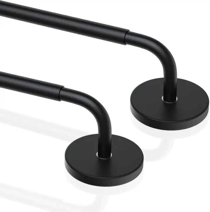 2-Pack Magnetic Curtain Rods for Doors — Adjustable 18–30 in