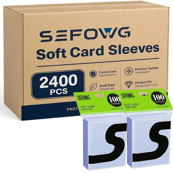 2400 Clear Soft Card Sleeves for Trading & Sports Cards (66 x 91mm)