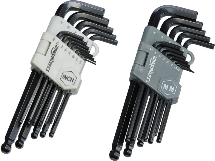 26-Piece Long-Arm Ball-End Hex Key (Allen Wrench) Set — Metric & SAE