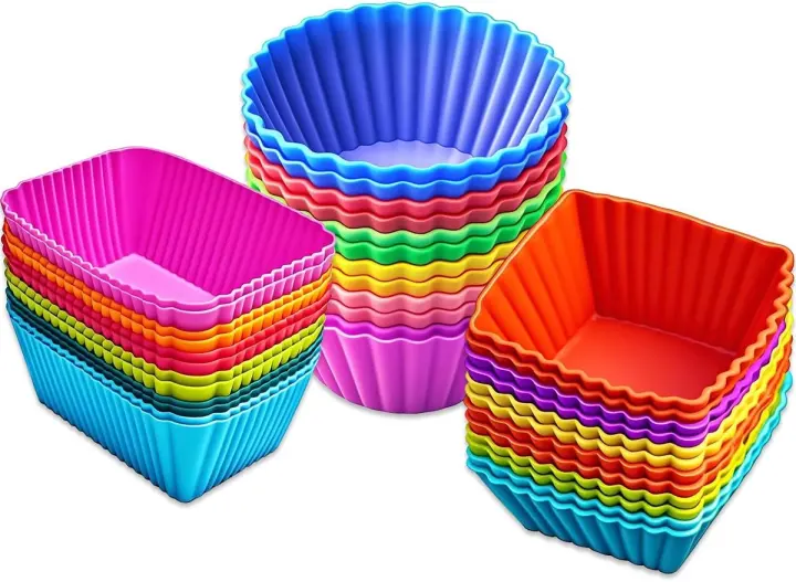 36-Pack Reusable Silicone Cupcake & Muffin Baking Cups