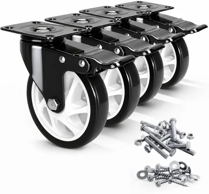 5" Heavy-Duty Swivel Caster Wheels — Set of 4