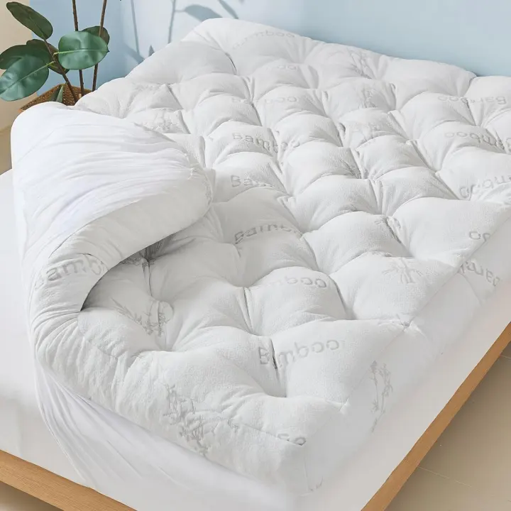 5-Inch Bamboo Pillow-Top Memory Foam Mattress Topper — Twin (39x75)