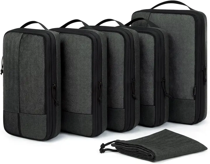6-Piece Compression Packing Cubes for Travel — Carry-On Friendly Organizers