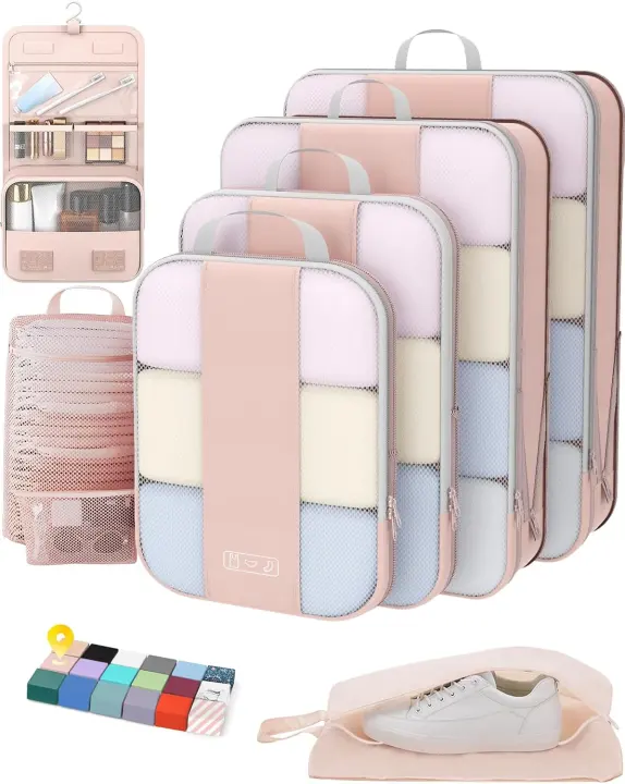 8-Piece Compression Packing Cubes — Travel Organization Kit