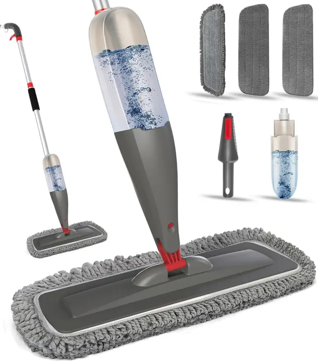 800 ml Refillable Spray Mop for Hardwood & Tile with Microfiber Pads