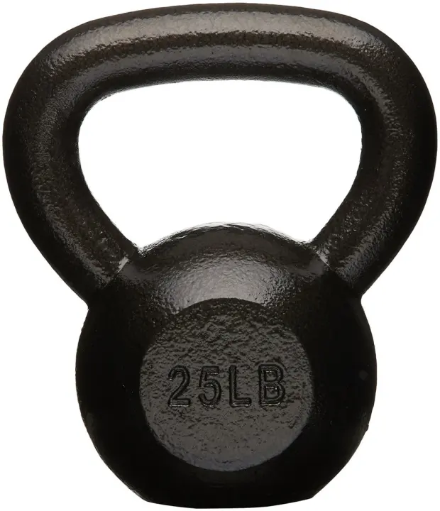 Cast Iron Kettlebell — 25 lb Wide-Handle, Black