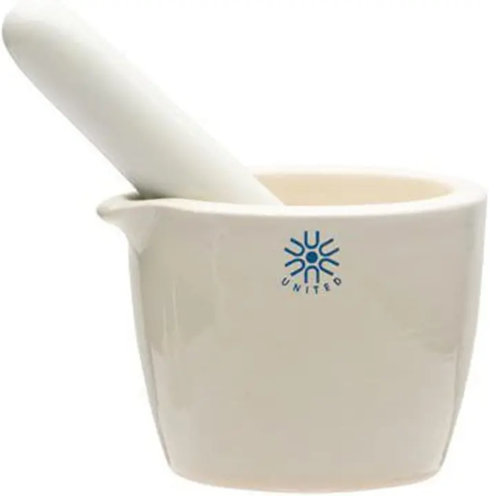 Ceramic Mortar and Pestle Set — 150 mL Deep Bowl with Pour Spout
