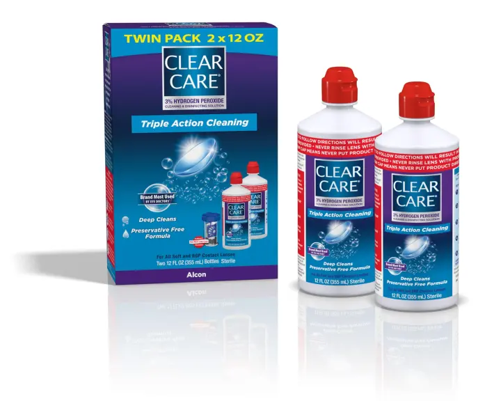 CLEAR CARE Hydrogen Peroxide Contact Lens Cleaner — 12 fl oz Two-Pack
