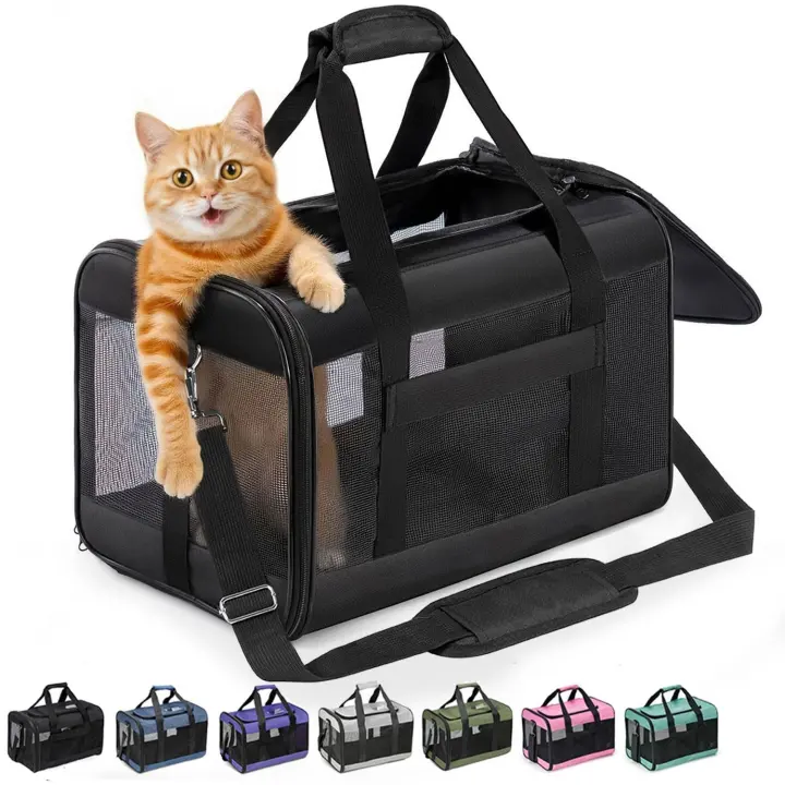 Collapsible Soft-Sided Cat Carrier — Airline Approved for Pets up to 15 lb