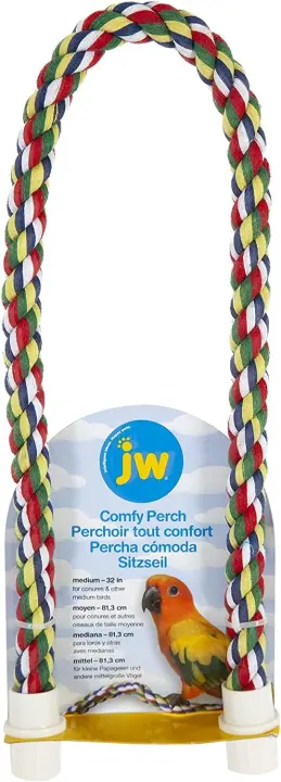 Comfy Rope Perch for Birds — Flexible Cotton Perch, Medium (32 in)