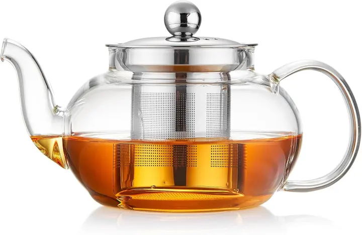 Compact 18 oz Borosilicate Glass Teapot with Removable Infuser