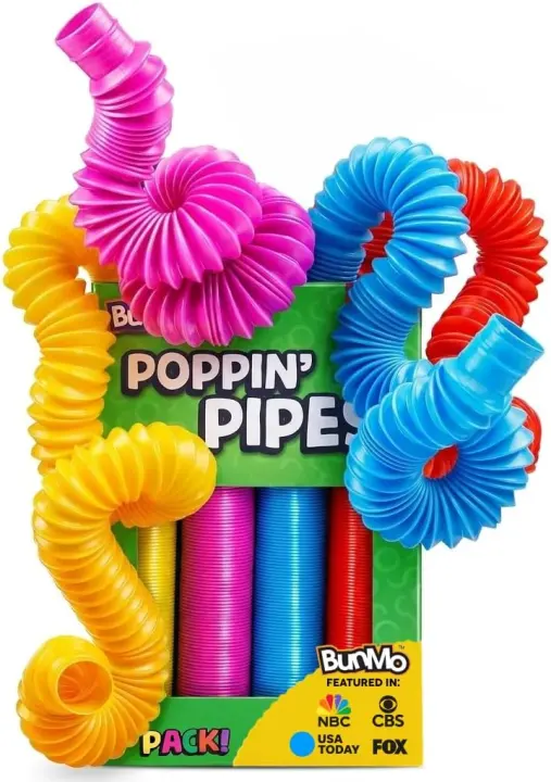 Connectable Pop Tubes Sensory Fidget Toys — Play Tubes (4-Pack)