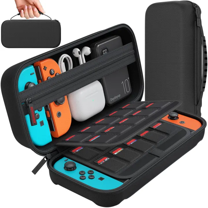 DAYDAYUP Hard Shell Carrying Case for Nintendo Switch (Holds 20 Games)