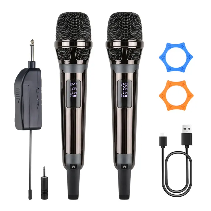 Dual Wireless Handheld Microphone System — 500ft Range Karaoke Mics