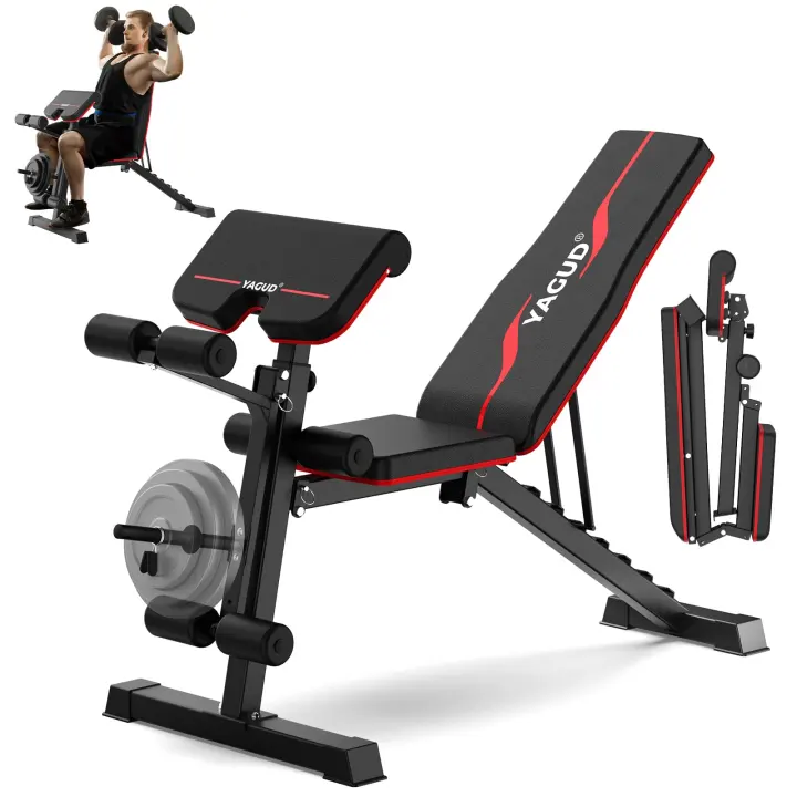 Foldable Adjustable Weight Bench with Leg Developer — Heavy-Duty Gym Bench