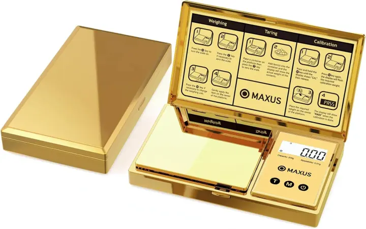 Gold-Plated 200g x 0.01g Pocket Digital Gram Scale — Jewelry & Food