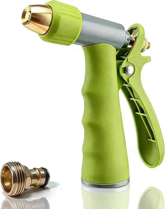 Heavy-Duty Garden Hose Nozzle — Metal-Core, 4-Mode Adjustable
