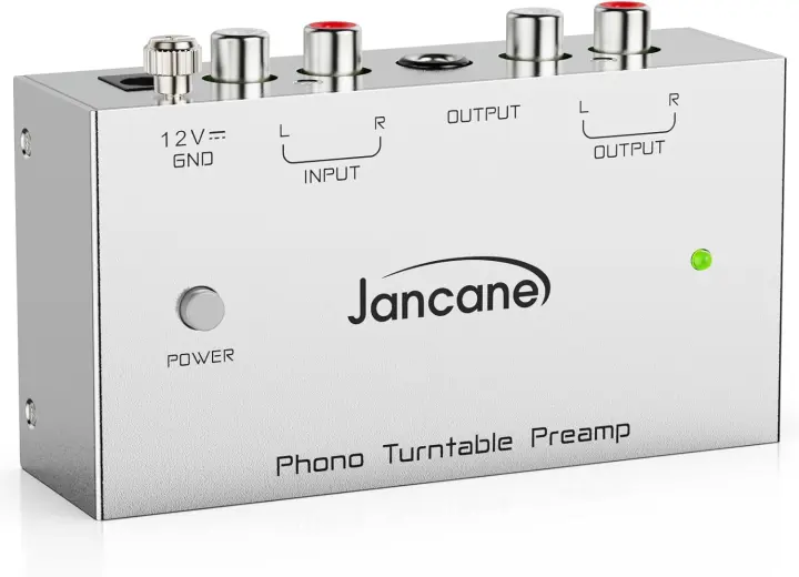 Jancane Phono Turntable Preamp with RCA/TRS Outputs and Power Switch