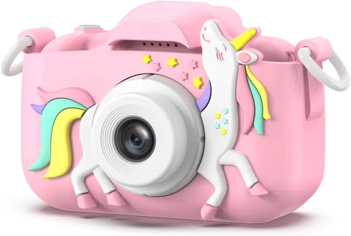Kids Digital Camera Toy with Cartoon Soft Cover for Ages 3-8