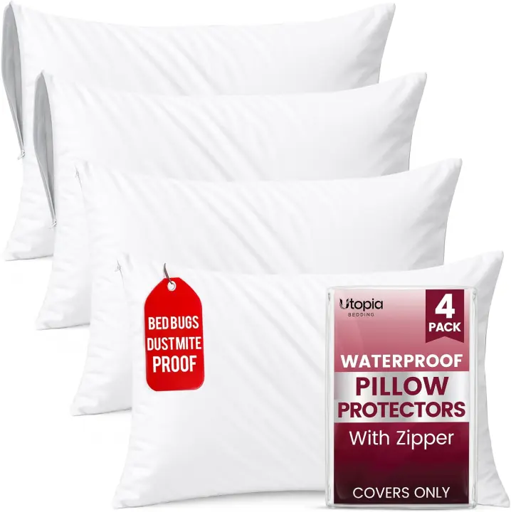 King Pillow Protector Set — 4 Waterproof Encasements