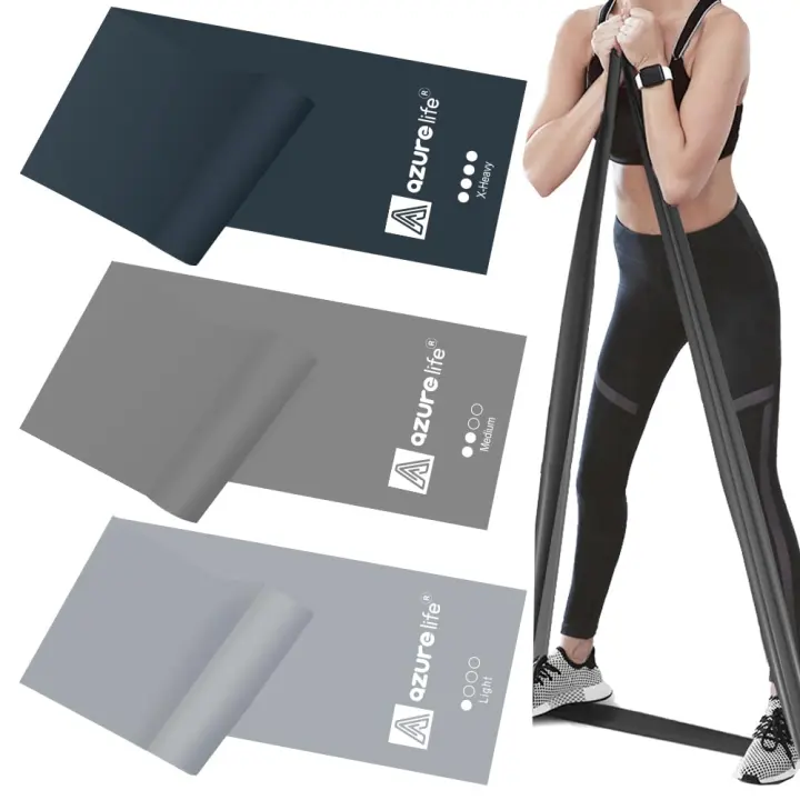 Long Non-Latex Resistance Bands Set for Therapy, Yoga & Home Workouts