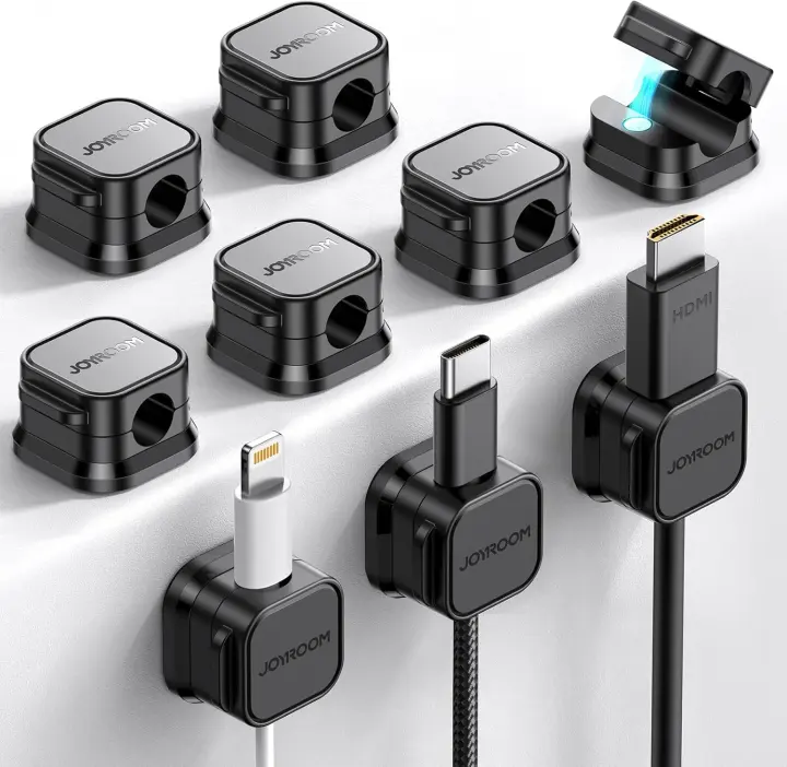 Magnetic Cable Clips — 9-Pack Cord Organizers for Desk & Car