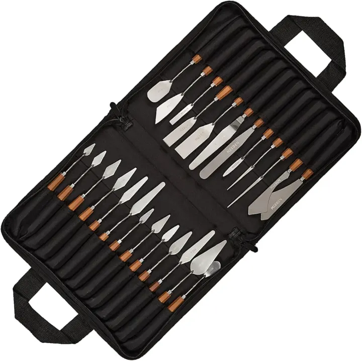 MEEDEN 25-Piece Stainless Artist Palette Knife Set with Wooden Handles