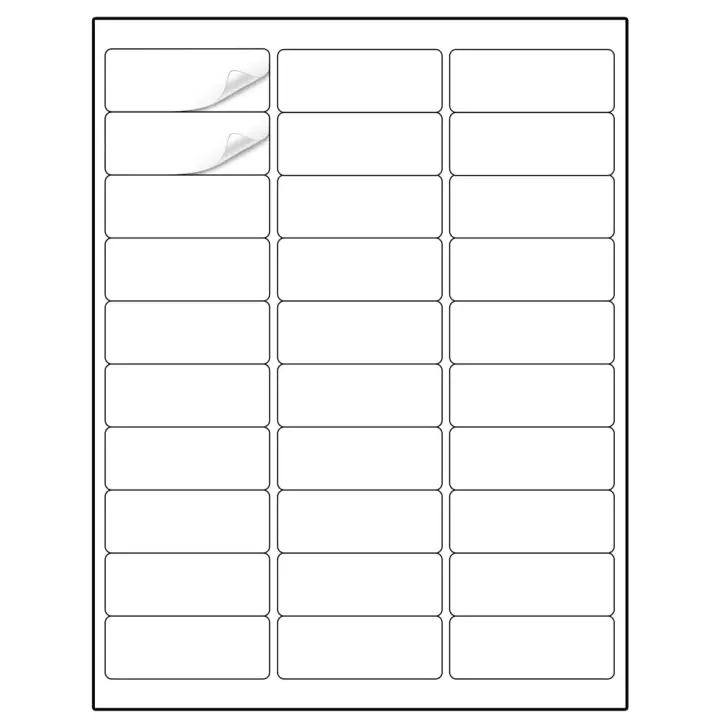 Methdic Address Labels — 1" x 2-5/8" White Mailing Stickers, 900 (30/Sheet)