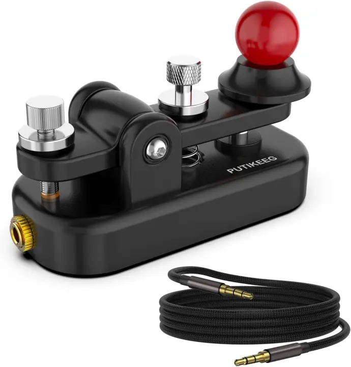Mini Single-Paddle CW Morse Hand Key — Aluminum Alloy Base (Black S)