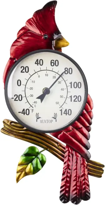 MUMTOP Cardinal Outdoor Thermometer — Wall-Mount Garden Gauge