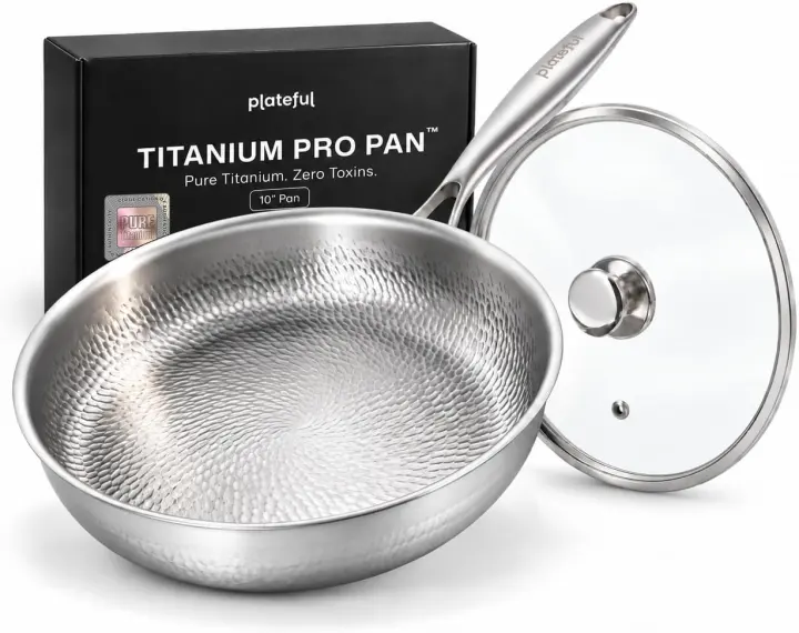 Plateful Titanium Pro 10-Inch Frying Pan with Lid & Tagine Insert