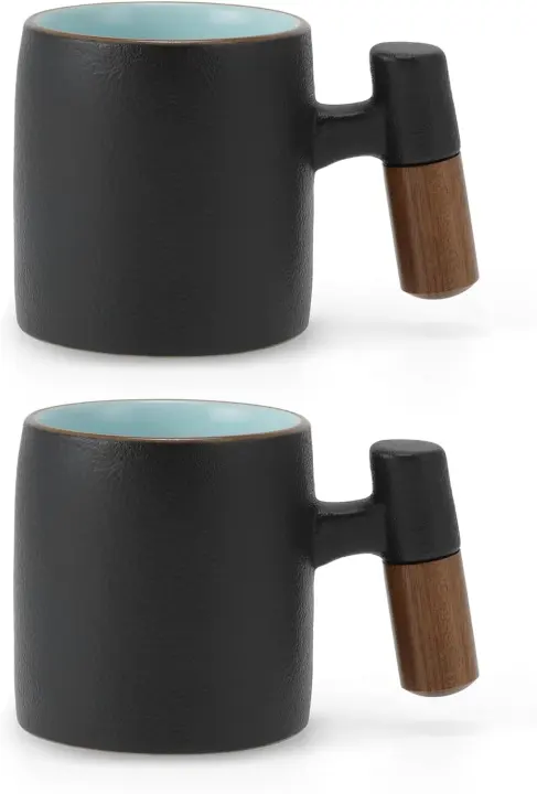 Porcelain Espresso Cups Set of 2 — 2.5oz Ceramic Demitasse Cups
