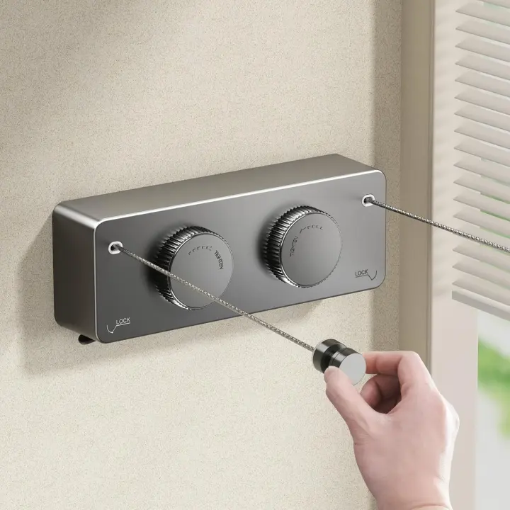 Retractable Twin Clothesline — Heavy-Duty Wall-Mounted Indoor/Outdoor