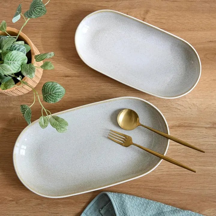 SANGO Anderson Stoneware Serving Platters — Set of 2 Ovals