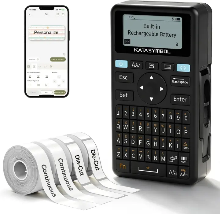 SUPVAN E11 Rechargeable Keyboard & Bluetooth Label Printer