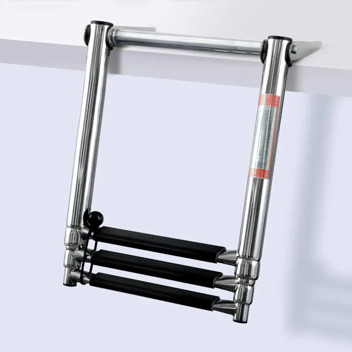 Telescoping 3‑Step Stainless Steel Boat Ladder for Pontoon, Outboard & Yacht
