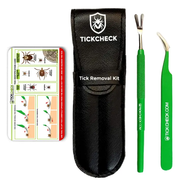 TickCheck Premium Tick Removal Kit — Stainless Remover & Fine-Tip Tweezers