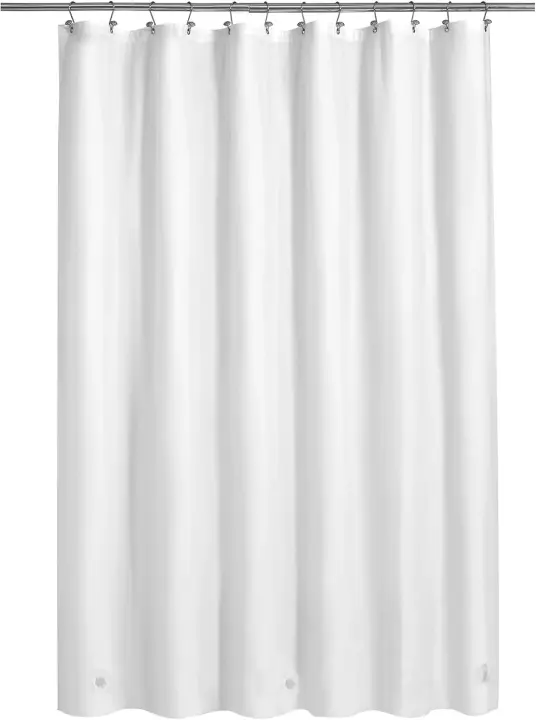 White PEVA Shower Curtain Liner — 72 in, Metal Grommets & Magnets